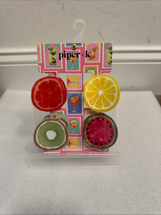 Piper K Accessories - Piper K fruit slice hair clips set of 4 kiwi lemon watermelon NWT